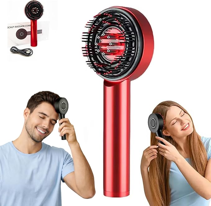 مشط تدليك فروة الشعر الكهربائية بتقنية الاهتزاز والأشعة الحمراء (scalp massage comb)