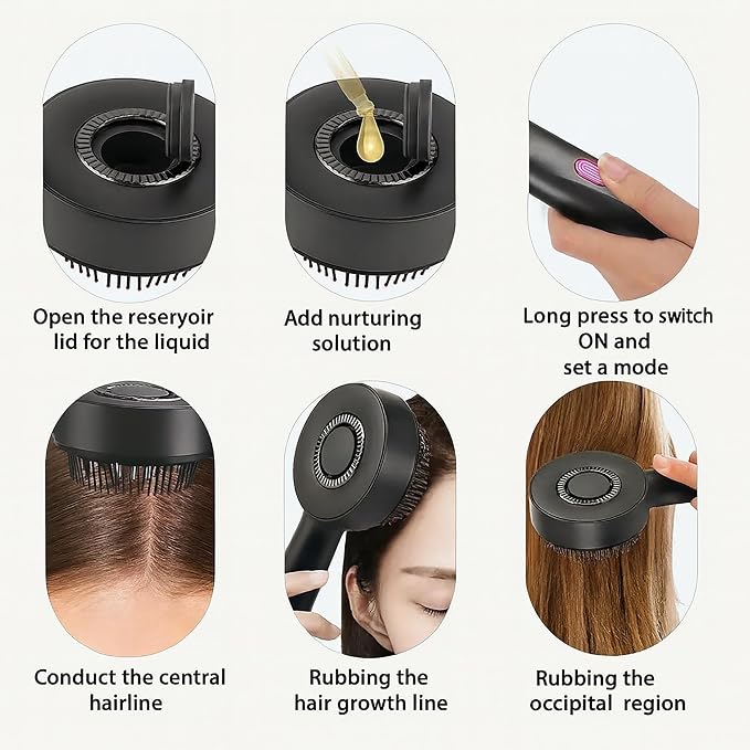 مشط تدليك فروة الشعر الكهربائية بتقنية الاهتزاز والأشعة الحمراء (scalp massage comb)