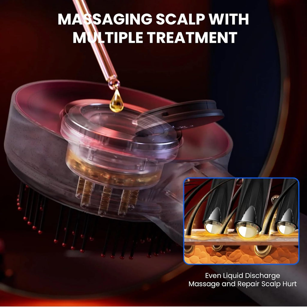 مشط تدليك فروة الشعر الكهربائية بتقنية الاهتزاز والأشعة الحمراء (scalp massage comb)