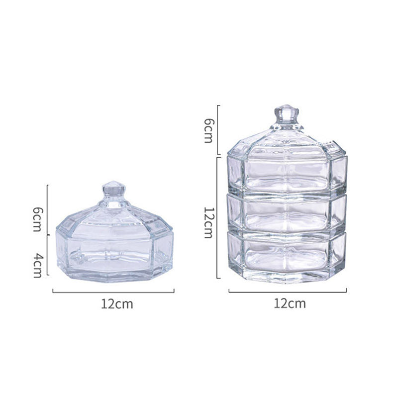 Bocal en verre multicouche vintage pour bonbons et fruits secs