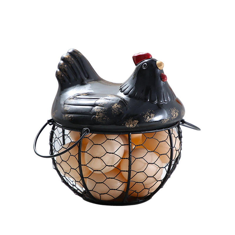 Porte-œufs créatif en fil de fer en forme de poule