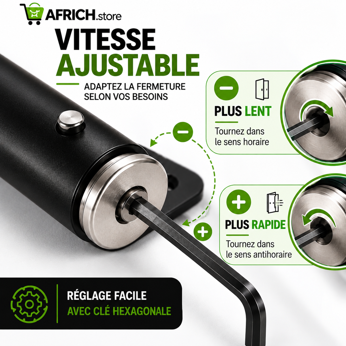 Ferme Porte Automatique Silencieux Vitesse Réglable