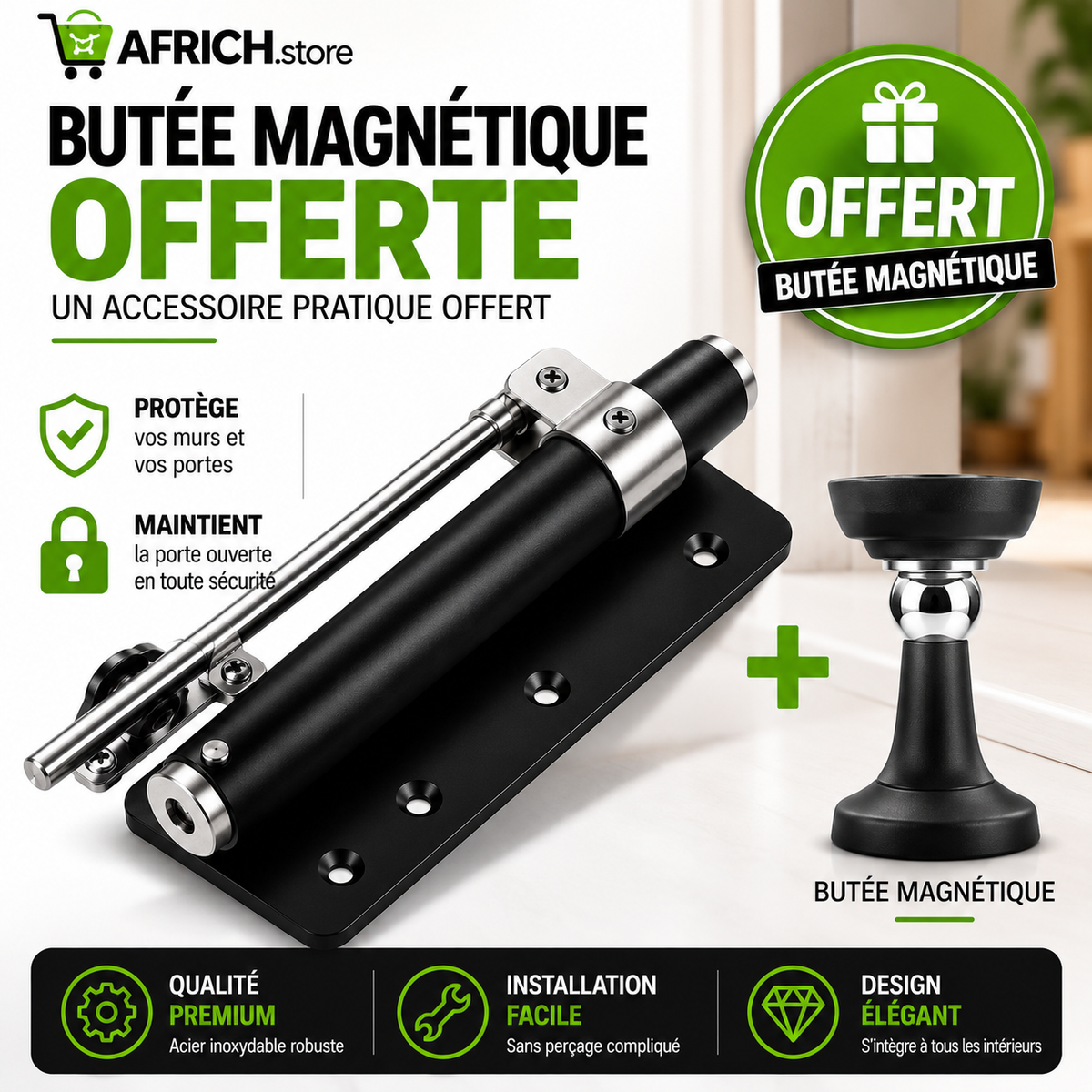 Ferme Porte Automatique Silencieux Vitesse Réglable